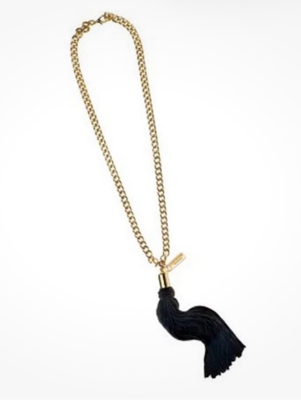 Marc Jacobs Gold-Tone Chain Necklace with Black Tassel